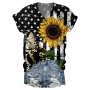American Flag Sunflower Bee T-Shirt